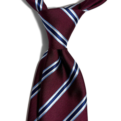 Burgundy & Blue Striped Tie