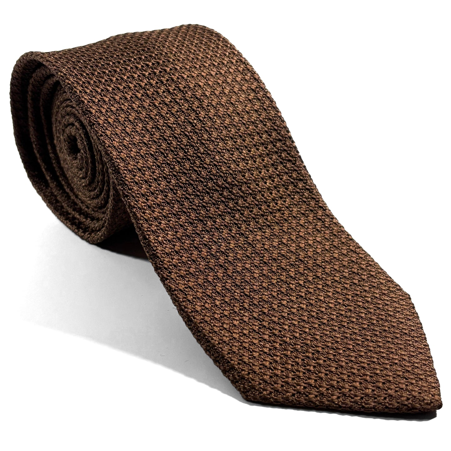 Burnt Orange Solid Silk Grenadine Tie (Garza Grossa) - Handmade in Italy