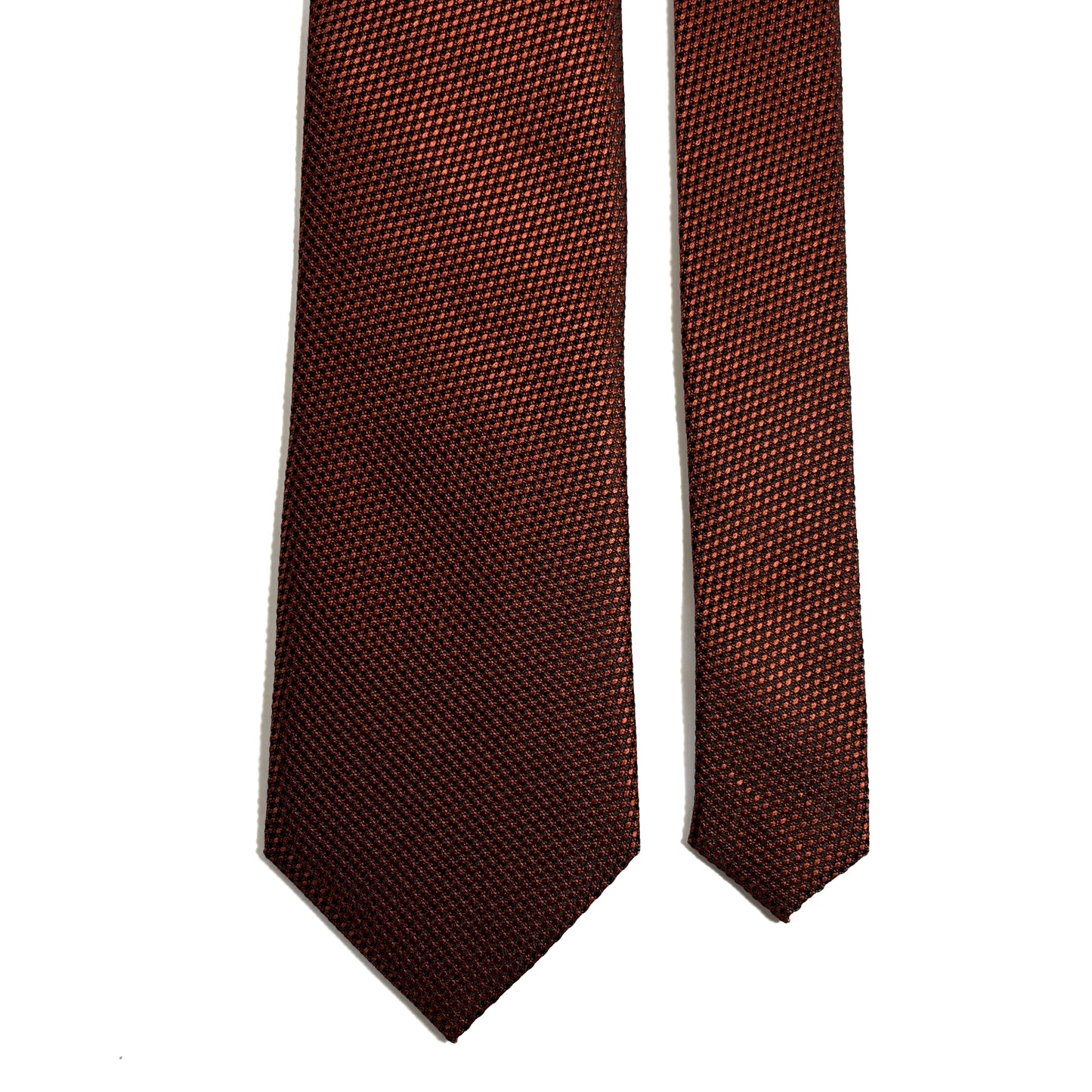 Copper Orange Silk Grenadine Tie - Handmade