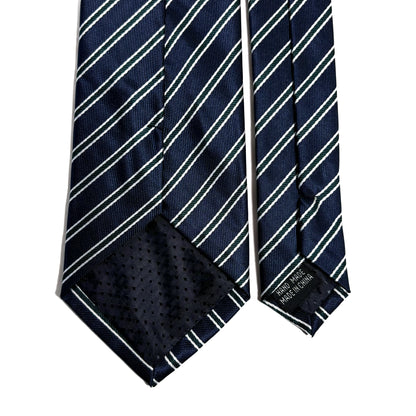 Navy Blue Striped Repp Tie