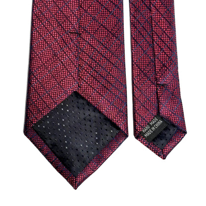 Burgundy Checked Jacquard Tie