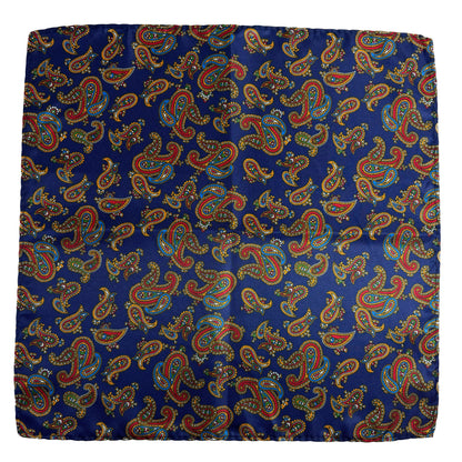 Navy Blue Paisley Pocket Square