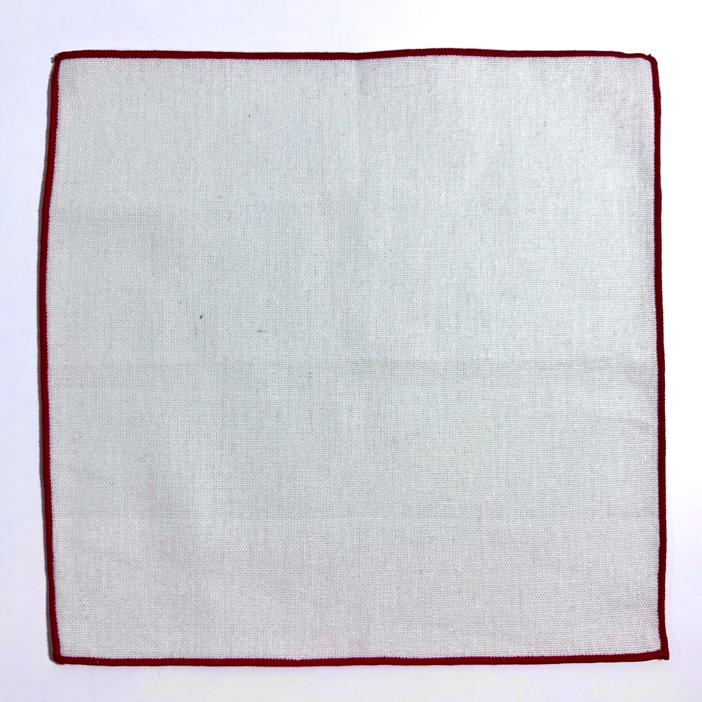 White & Red Linen/Cotton Pocket Square