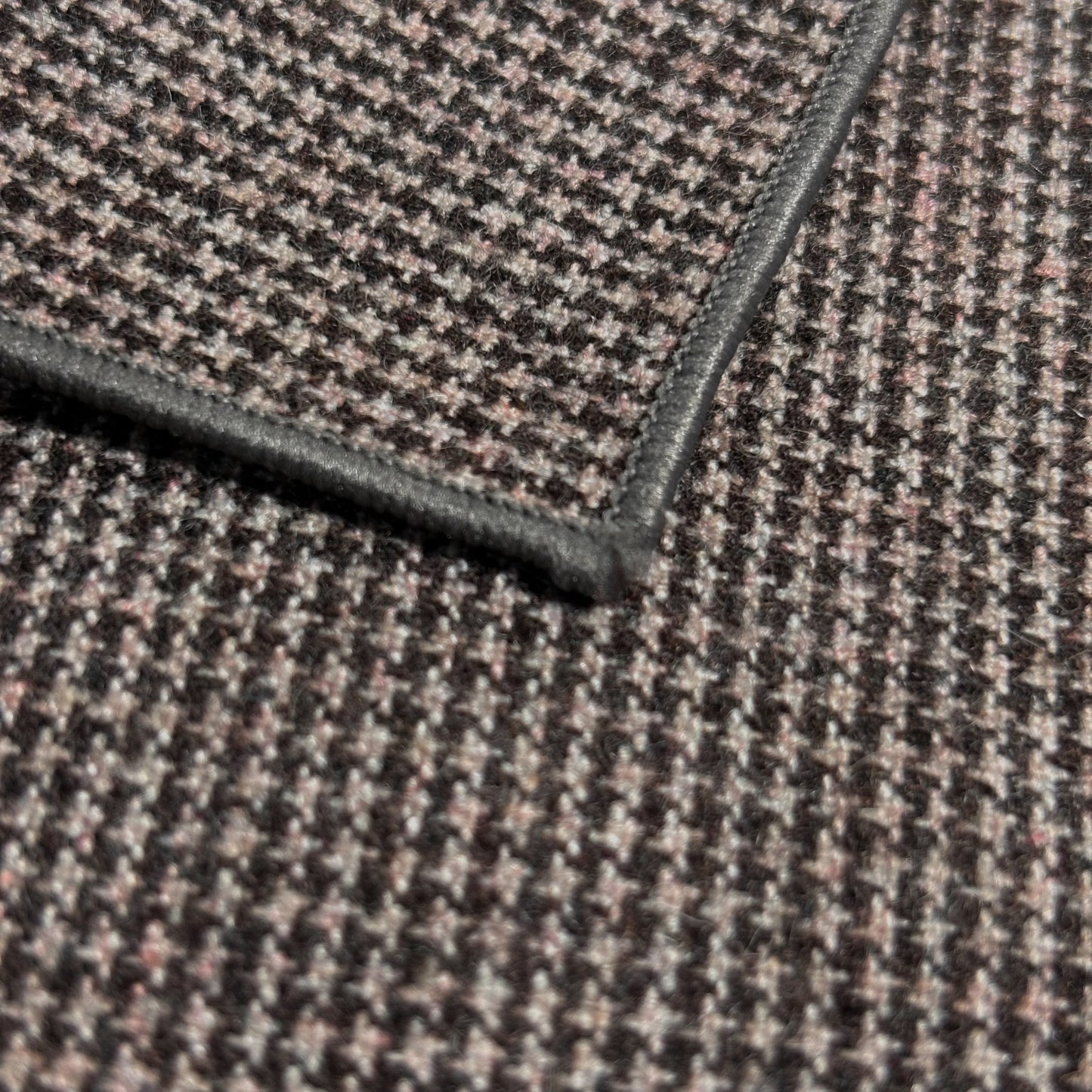 Brown Houndstooth Wool Pocket Square