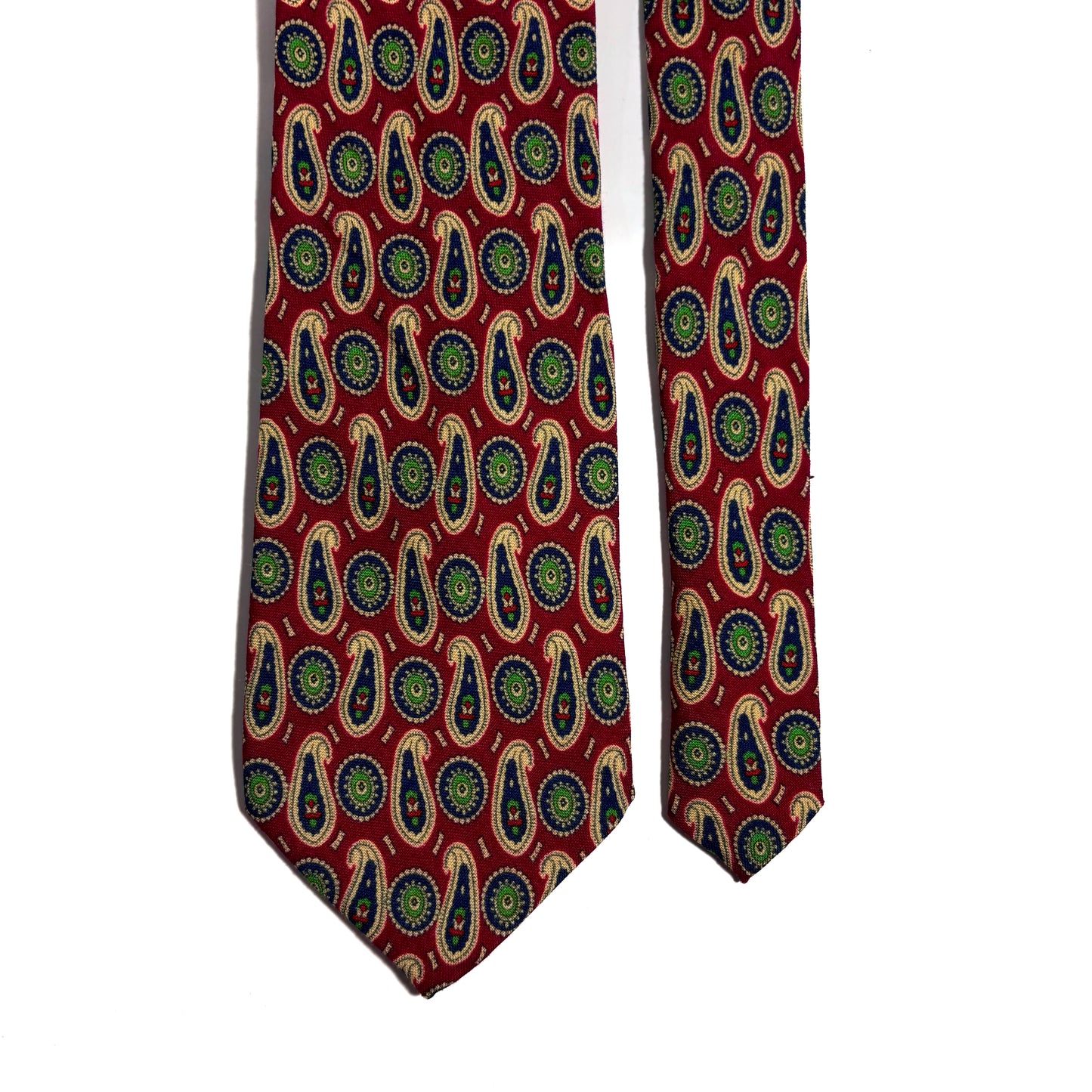 Red Paisley Wool Tie