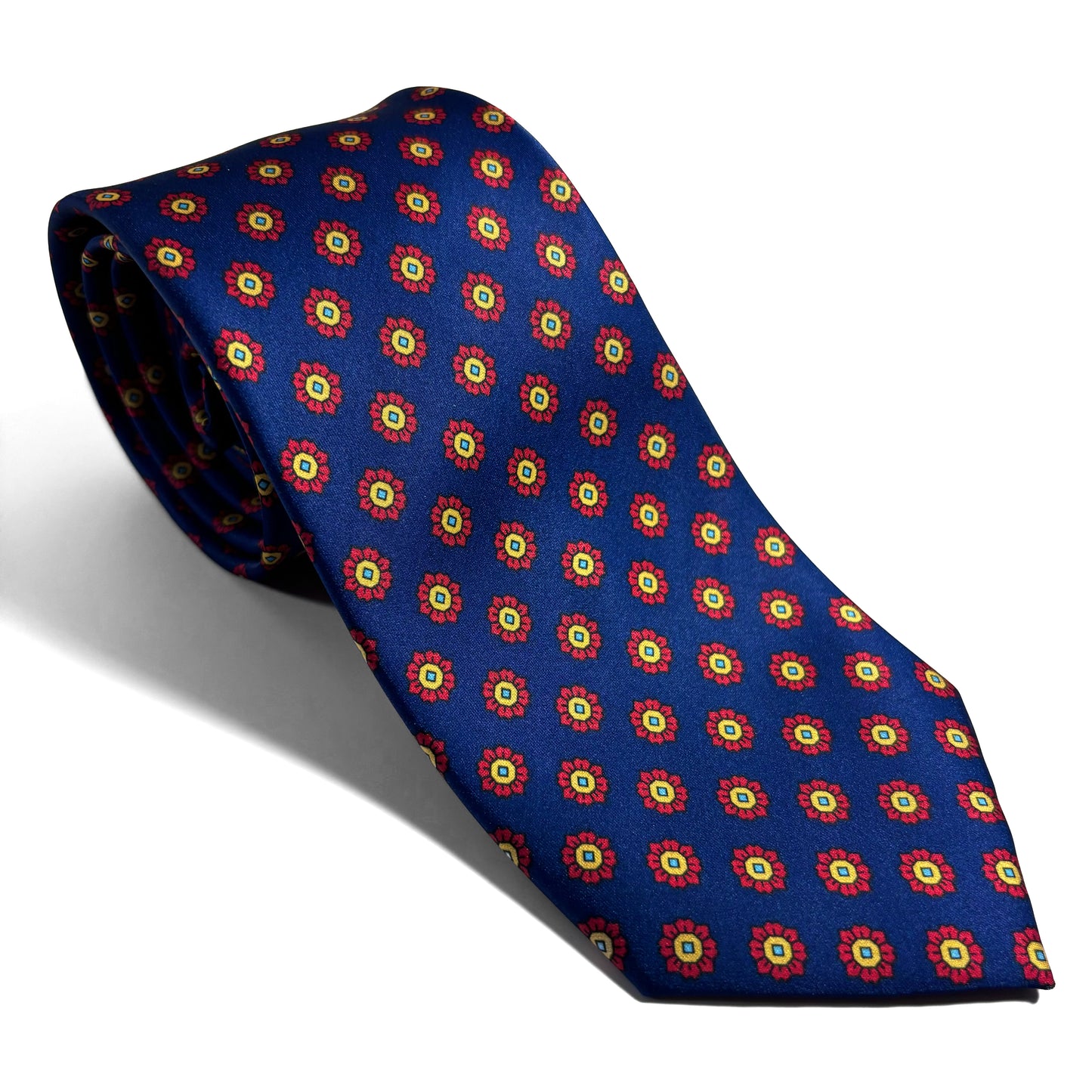 Navy Blue Floral Neats Printed Tie