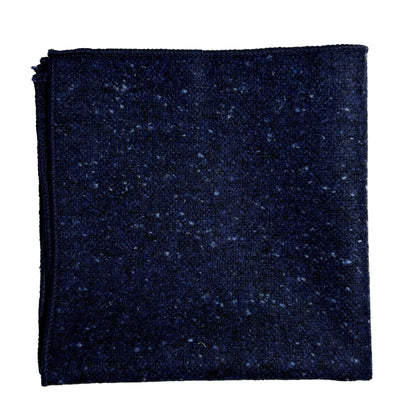 Navy Blue Fleck Wool Pocket Square