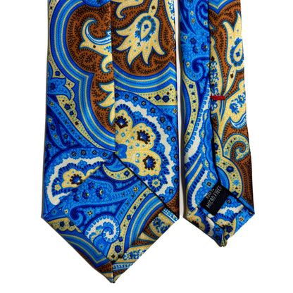 Beach Blue Paisley Printed Tie