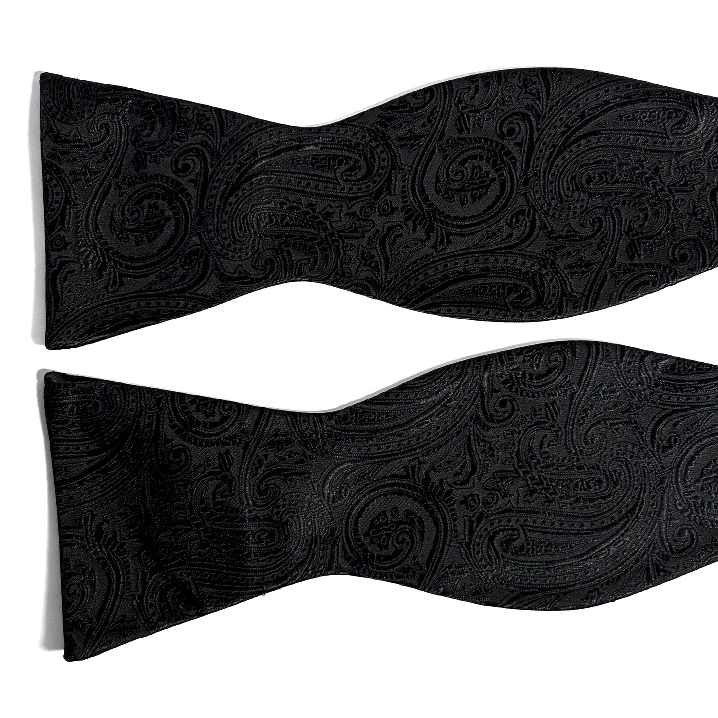 Self-Tie Black Paisley Silk Bow Tie