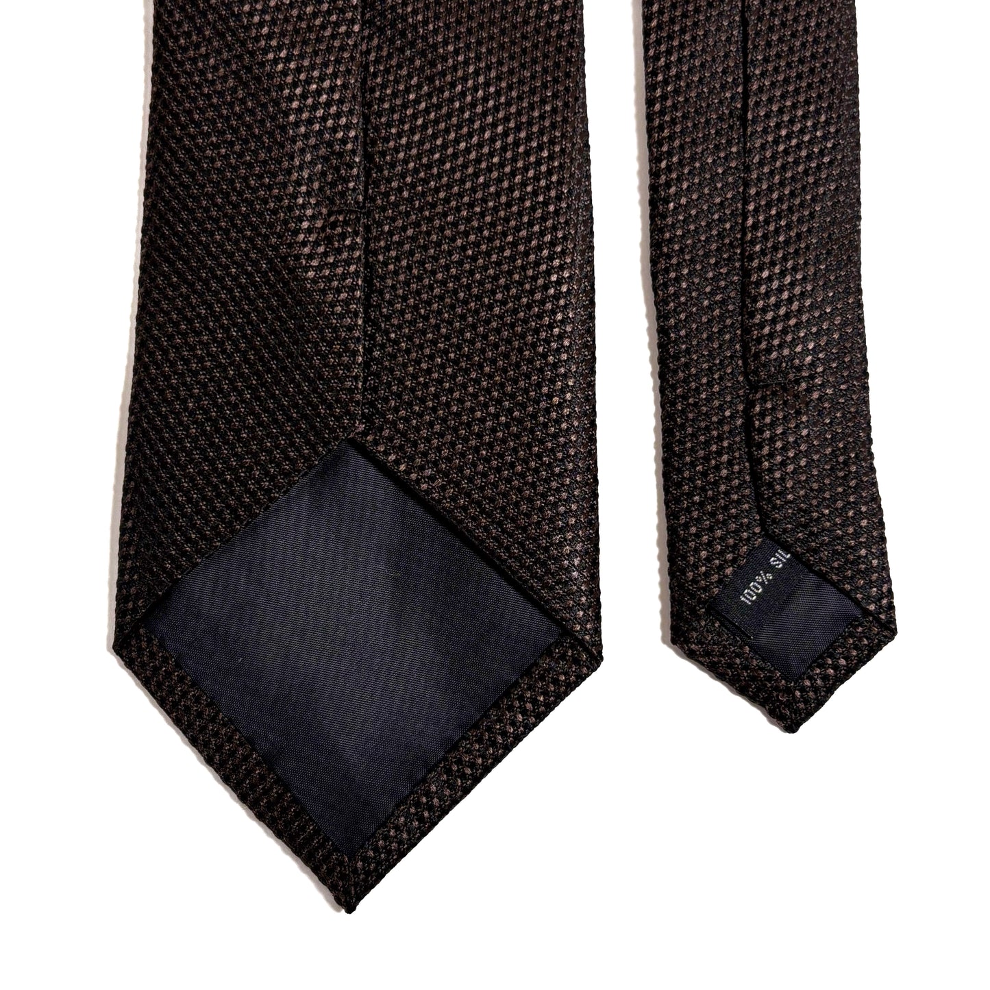 Dark Brown Silk Grenadine Tie - Handmade