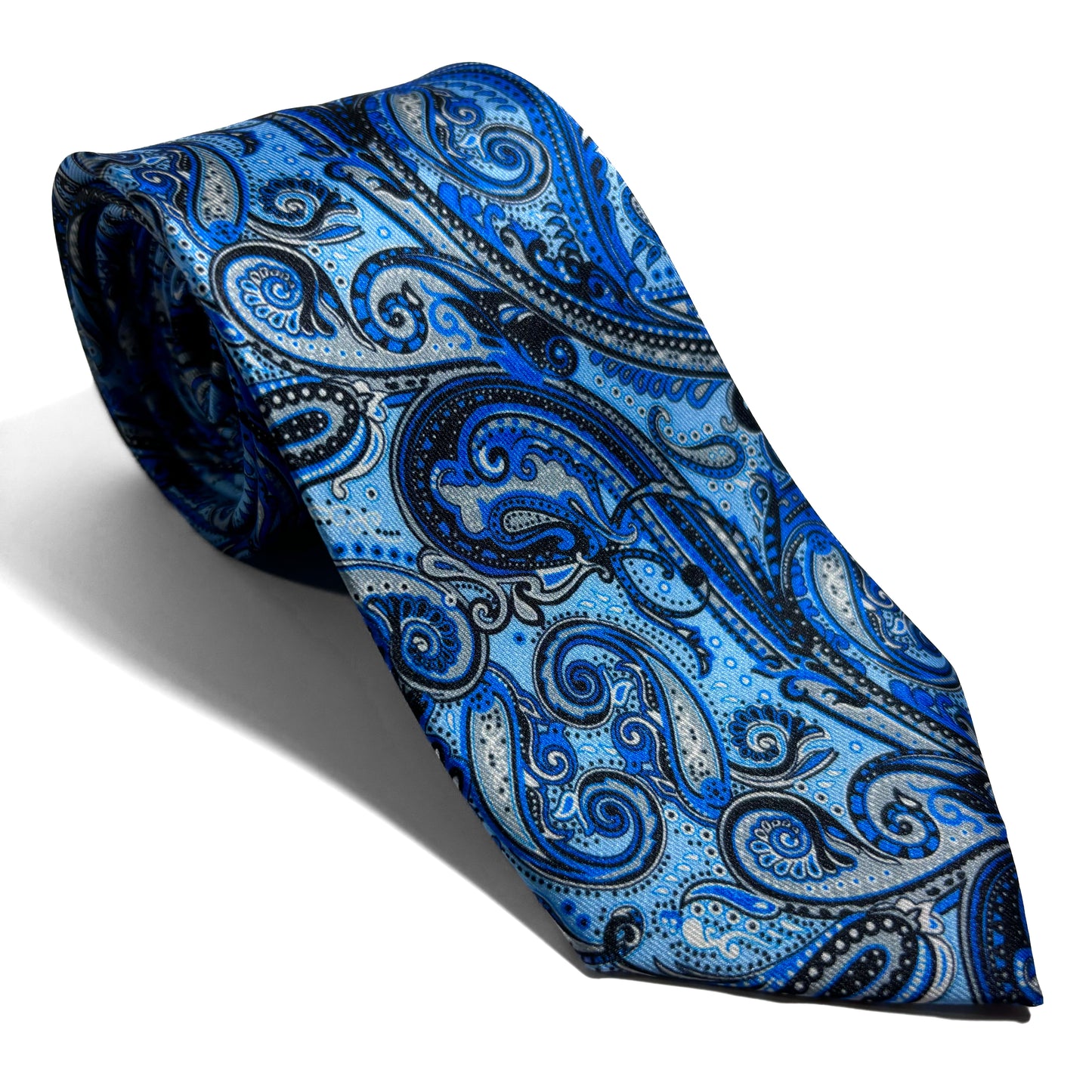 Crashing Waves Blue Paisley Printed Tie