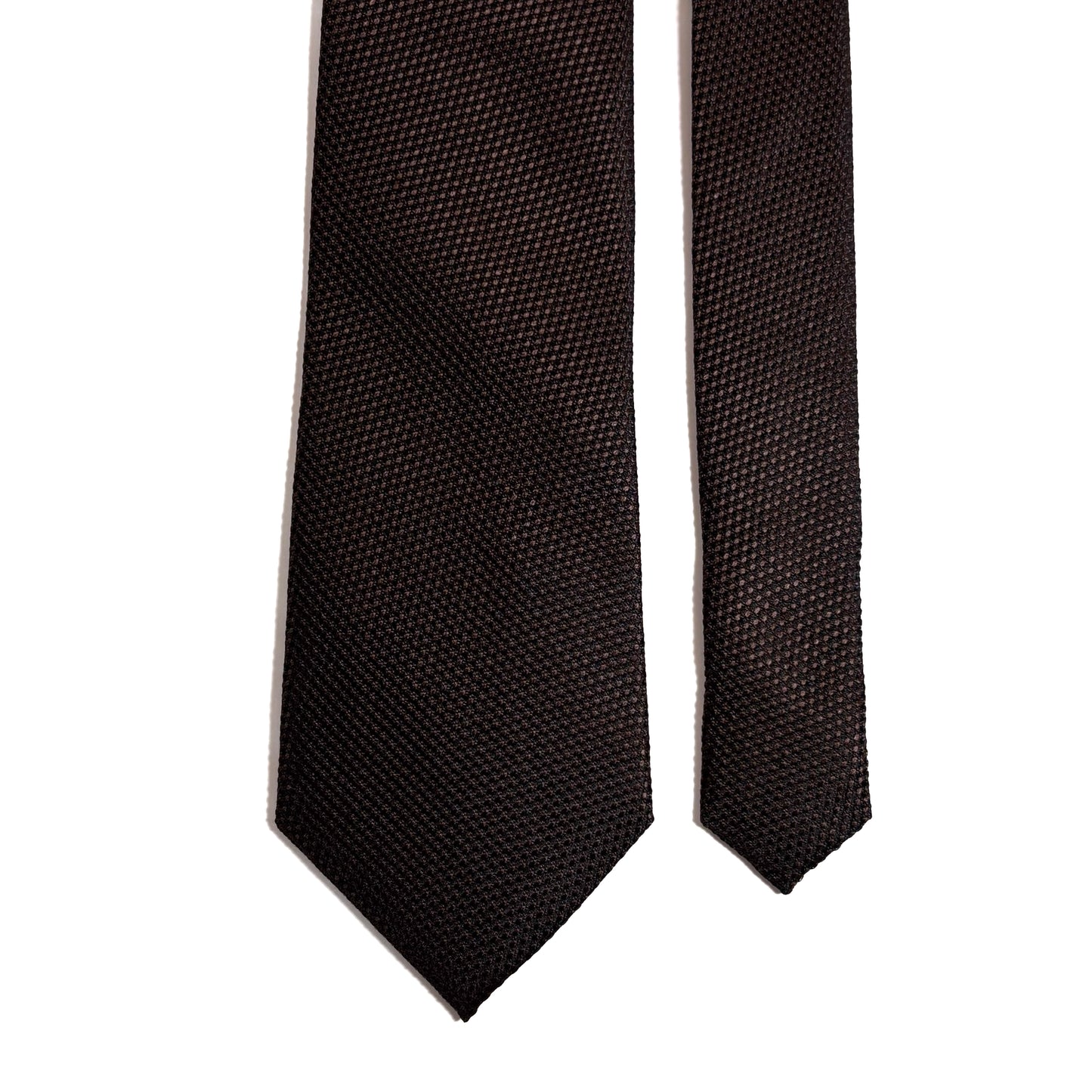 Dark Brown Silk Grenadine Tie - Handmade