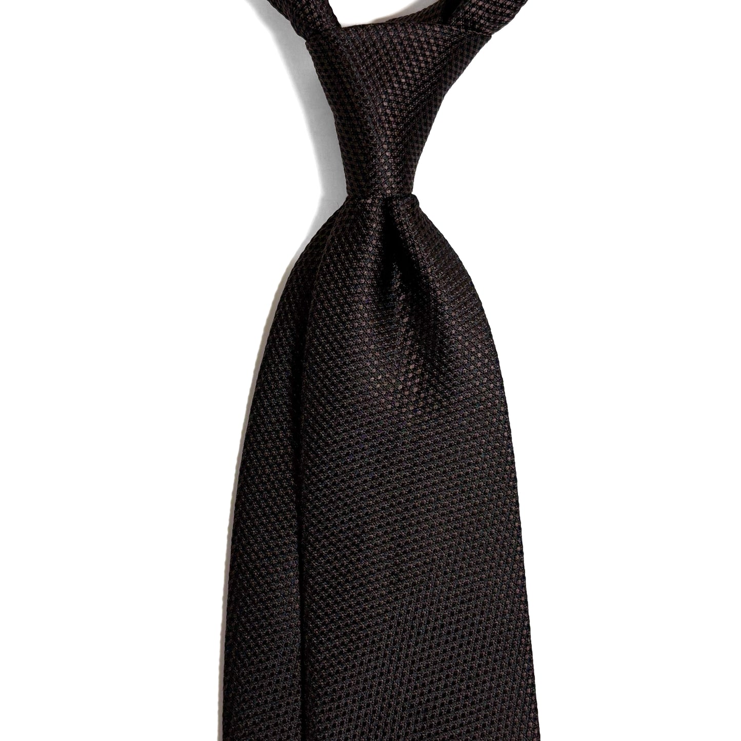 Dark Brown Silk Grenadine Tie - Handmade