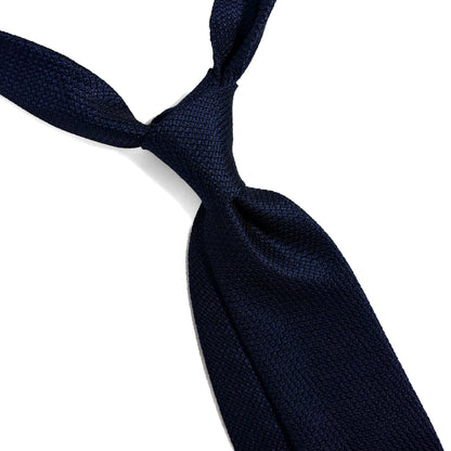 Navy Blue Silk Grenadine Tie (Handmade)