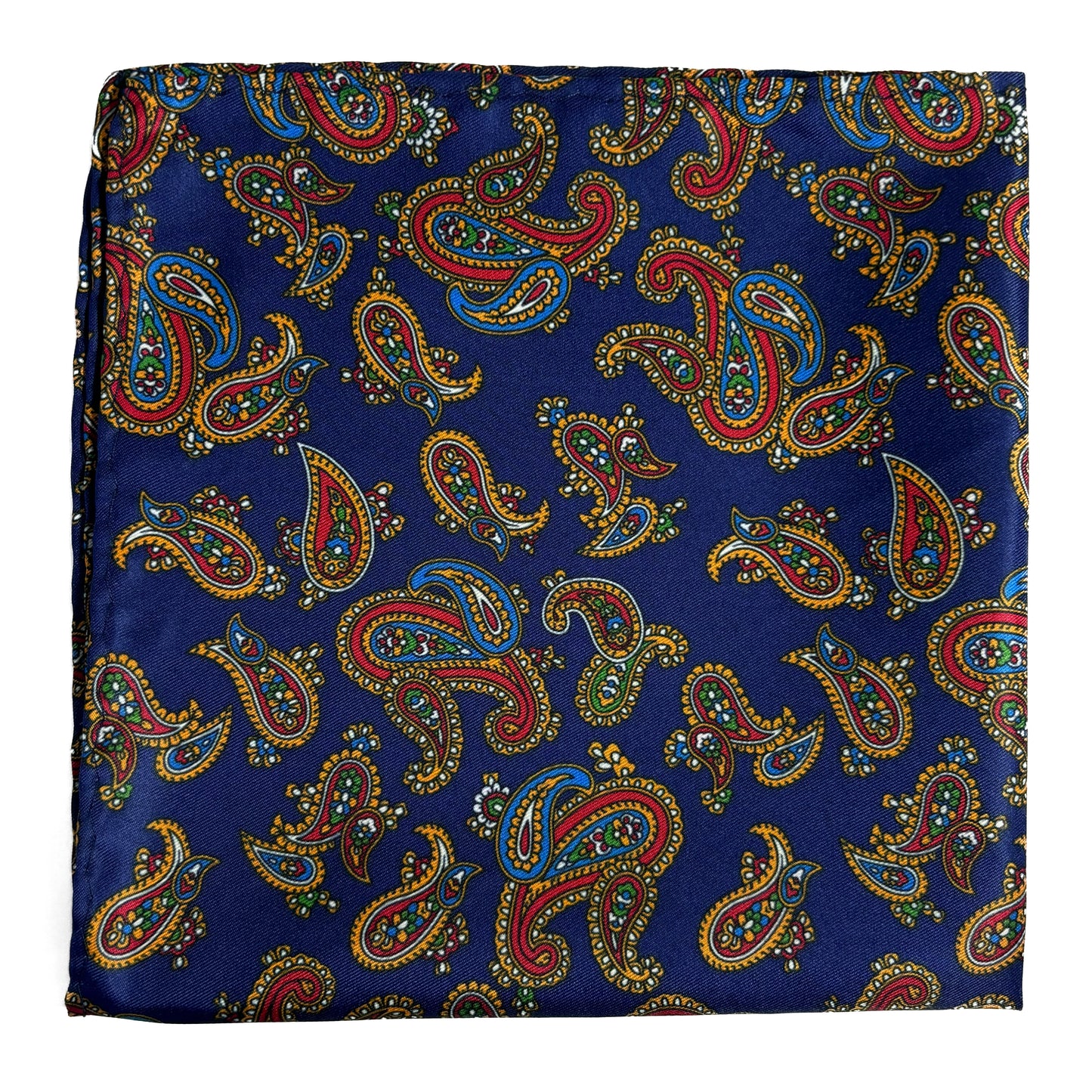 Navy Blue Paisley Pocket Square