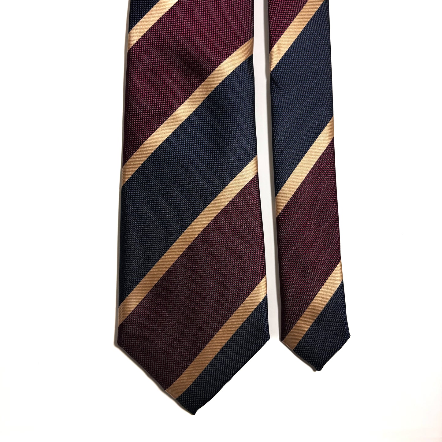 Navy Blue / Burgundy / Gold Striped Tie