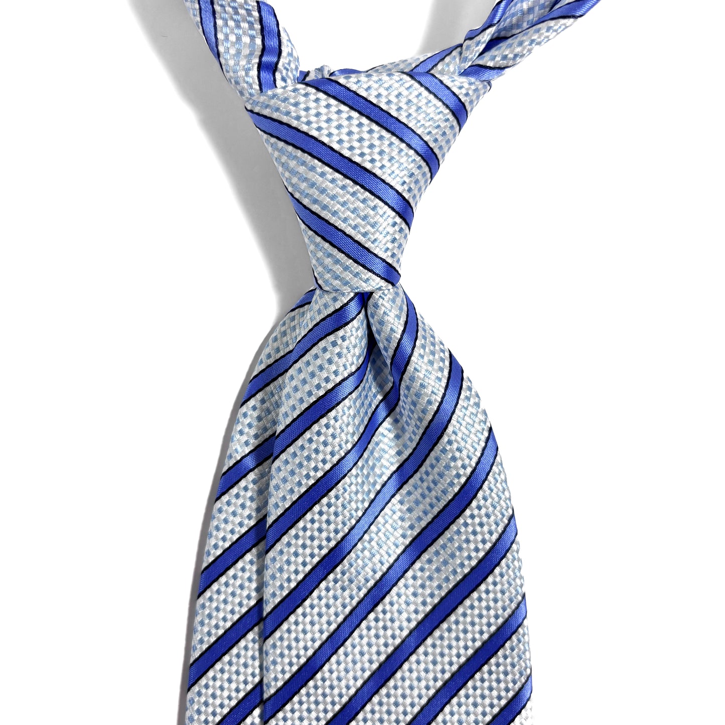 Light Blue & White Striped Tie