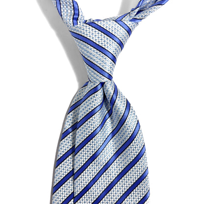 Light Blue & White Striped Tie
