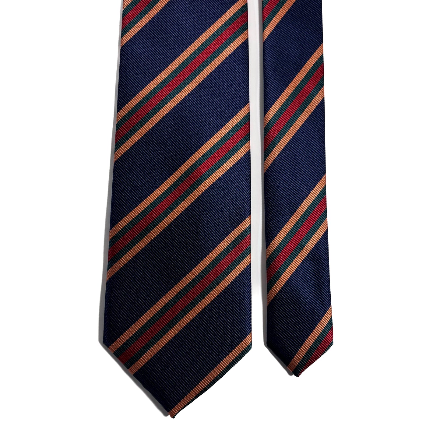 Navy Blue & Gold Striped Repp Tie