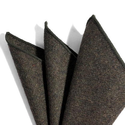 Moss Green Wool Pocket Square