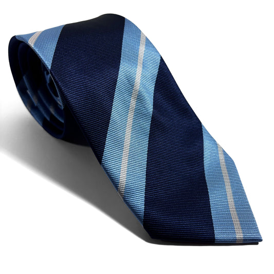 Navy & Light Blue Striped Repp Tie