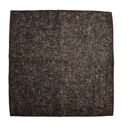 Brown Flecked Wool Pocket Square