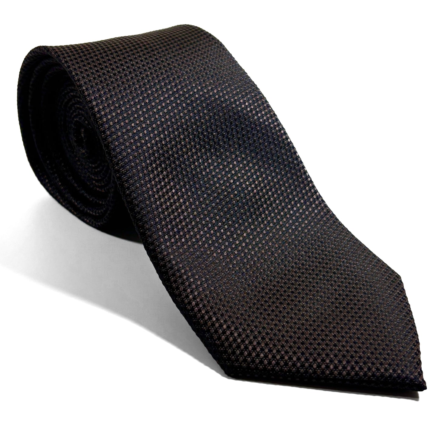 Dark Brown Silk Grenadine Tie - Handmade