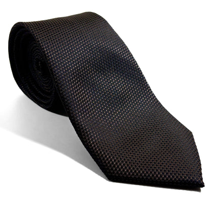 Dark Brown Silk Grenadine Tie - Handmade