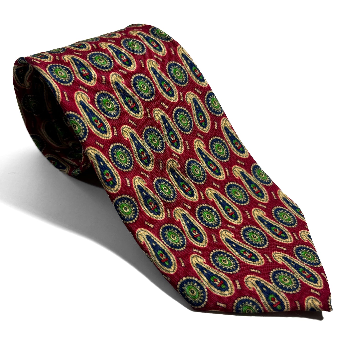 Red Paisley Wool Tie