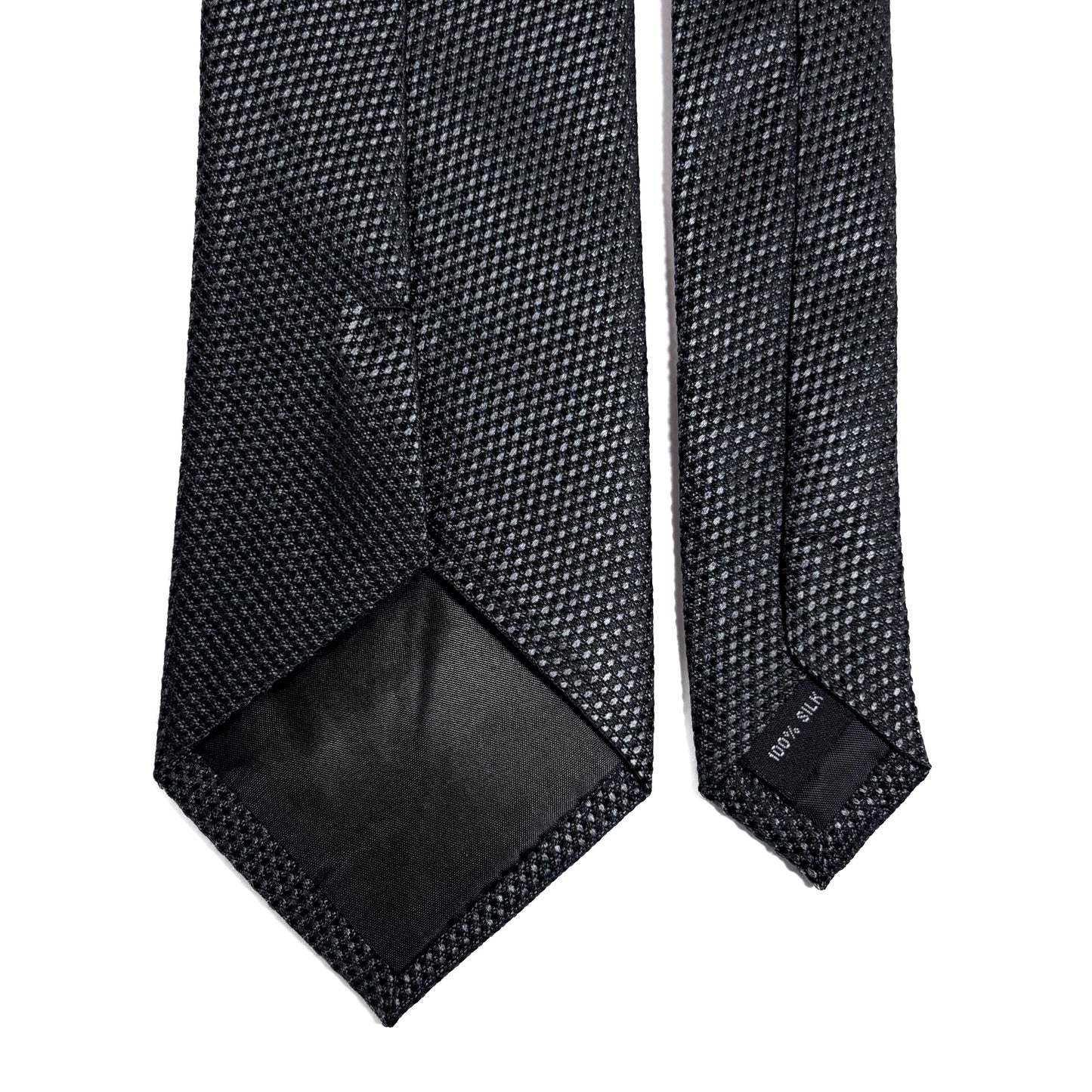 Charcoal Gray Silk Grenadine Tie - Handmade