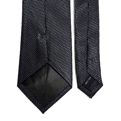 Charcoal Gray Silk Grenadine Tie - Handmade