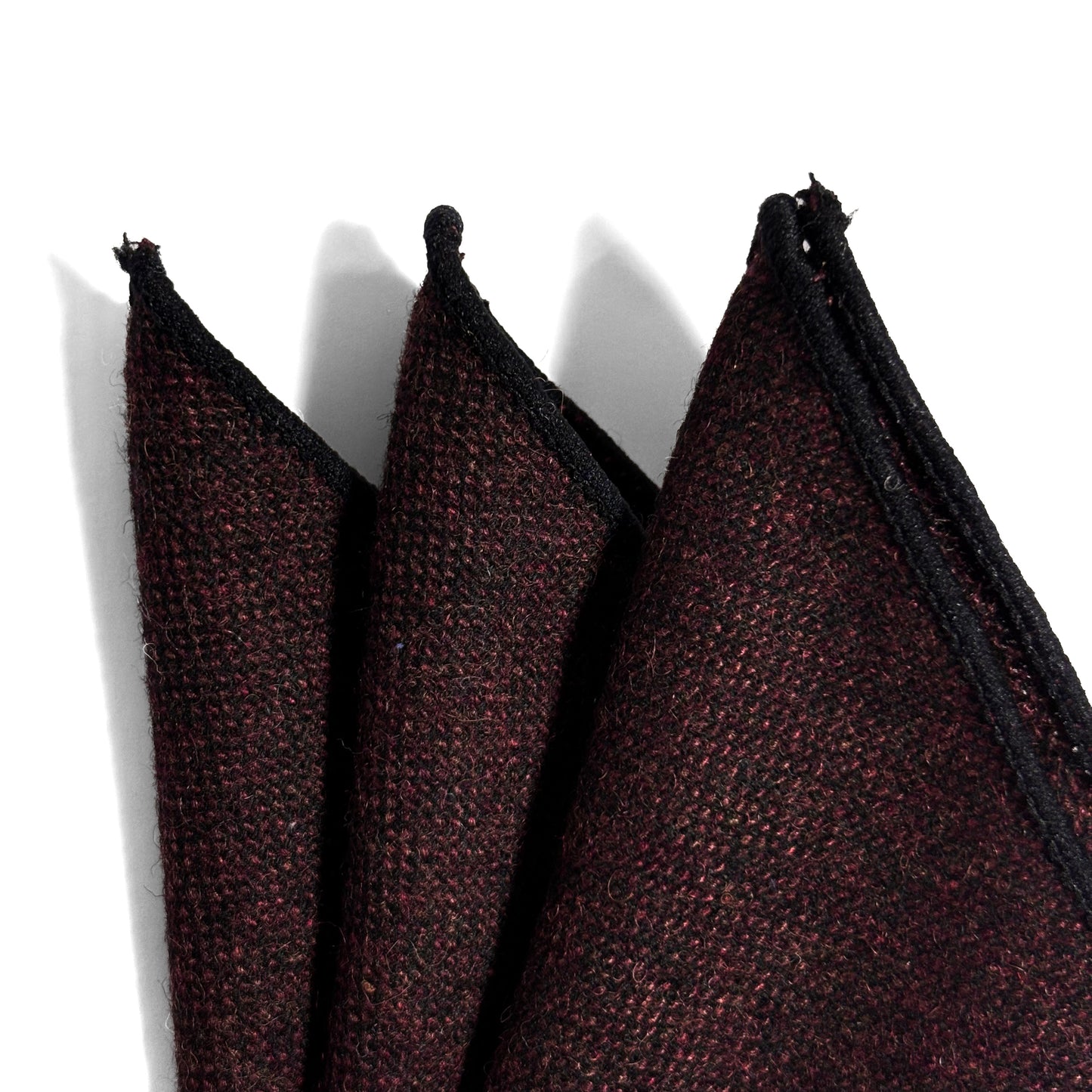 Reddish Brown & Black Wool Pocket Square