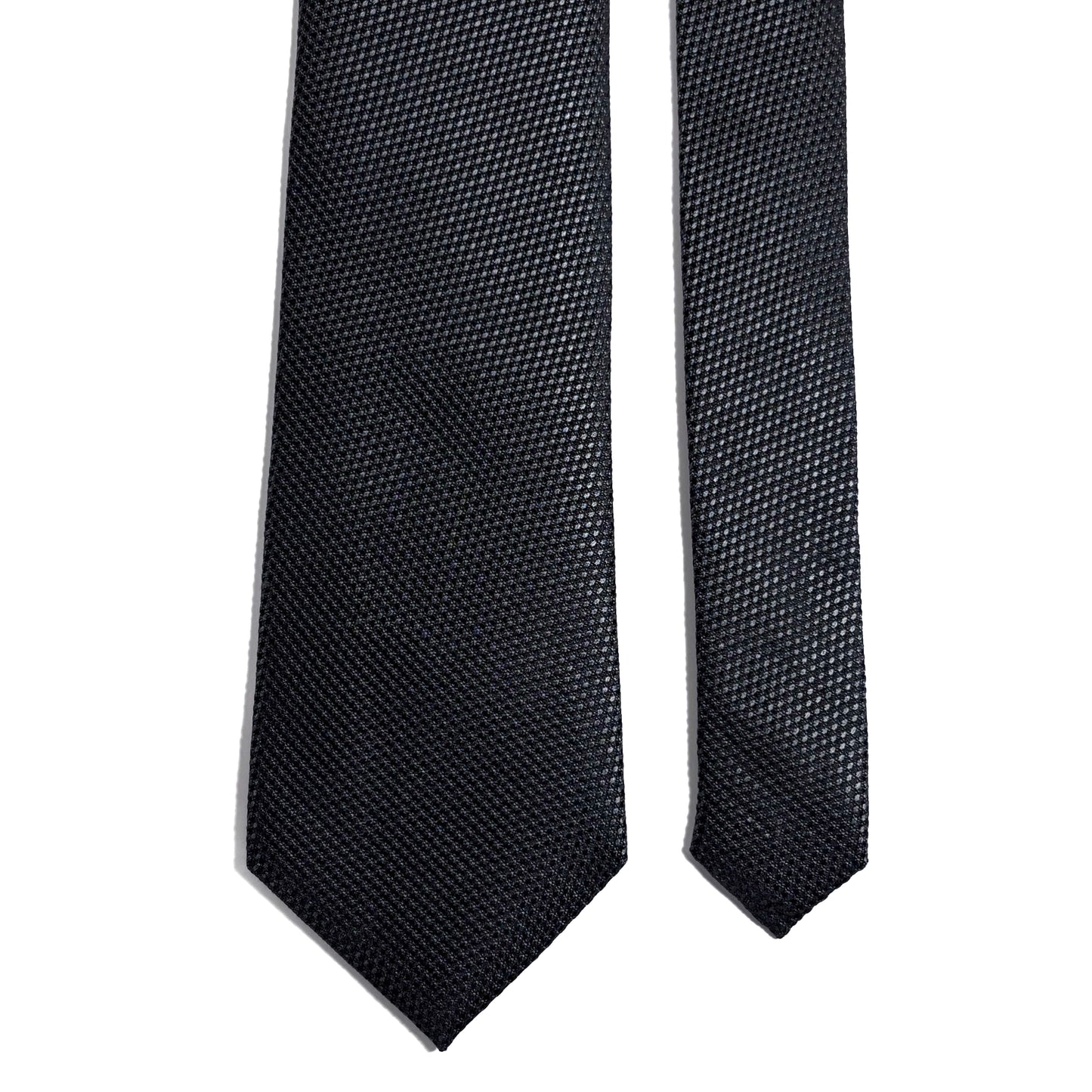 Charcoal Gray Silk Grenadine Tie - Handmade