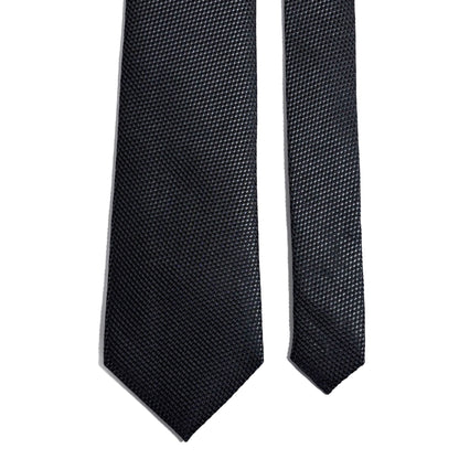 Charcoal Gray Silk Grenadine Tie - Handmade