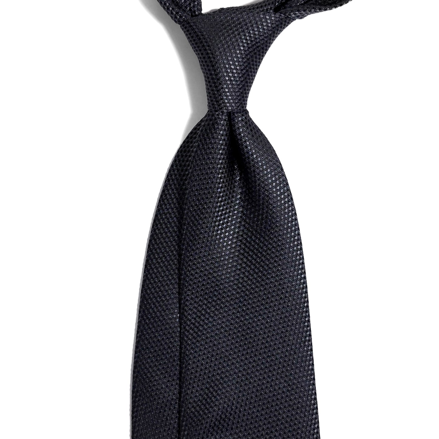 Charcoal Gray Silk Grenadine Tie - Handmade