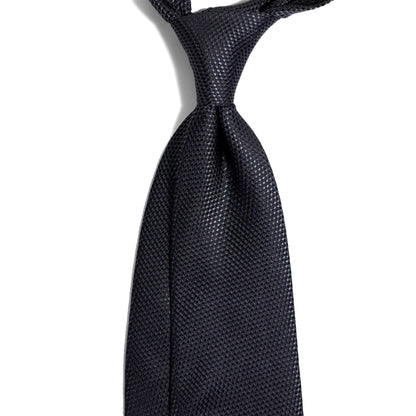 Charcoal Gray Silk Grenadine Tie - Handmade