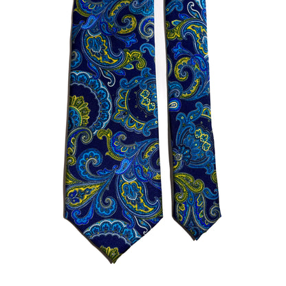 Stormy Seas Blue Paisley Printed Tie