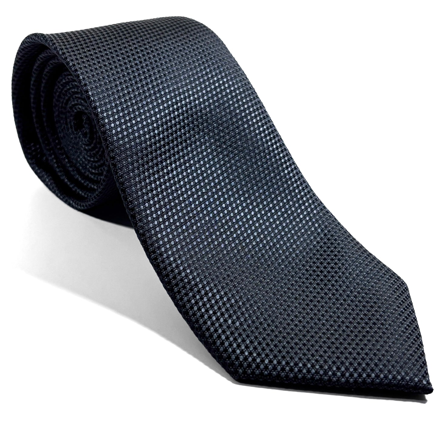 Charcoal Gray Silk Grenadine Tie - Handmade