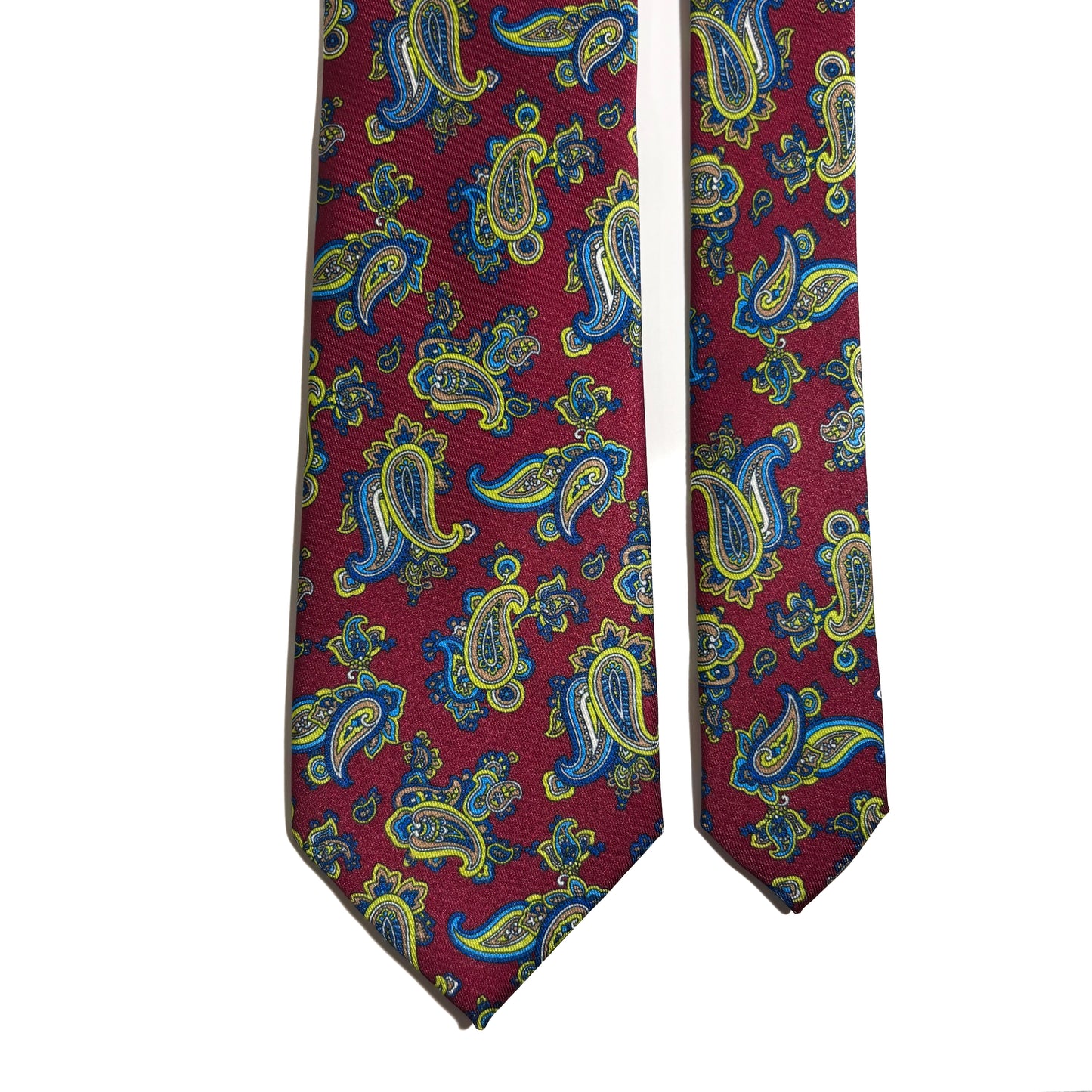 Burgundy & Green Paisley Printed Tie