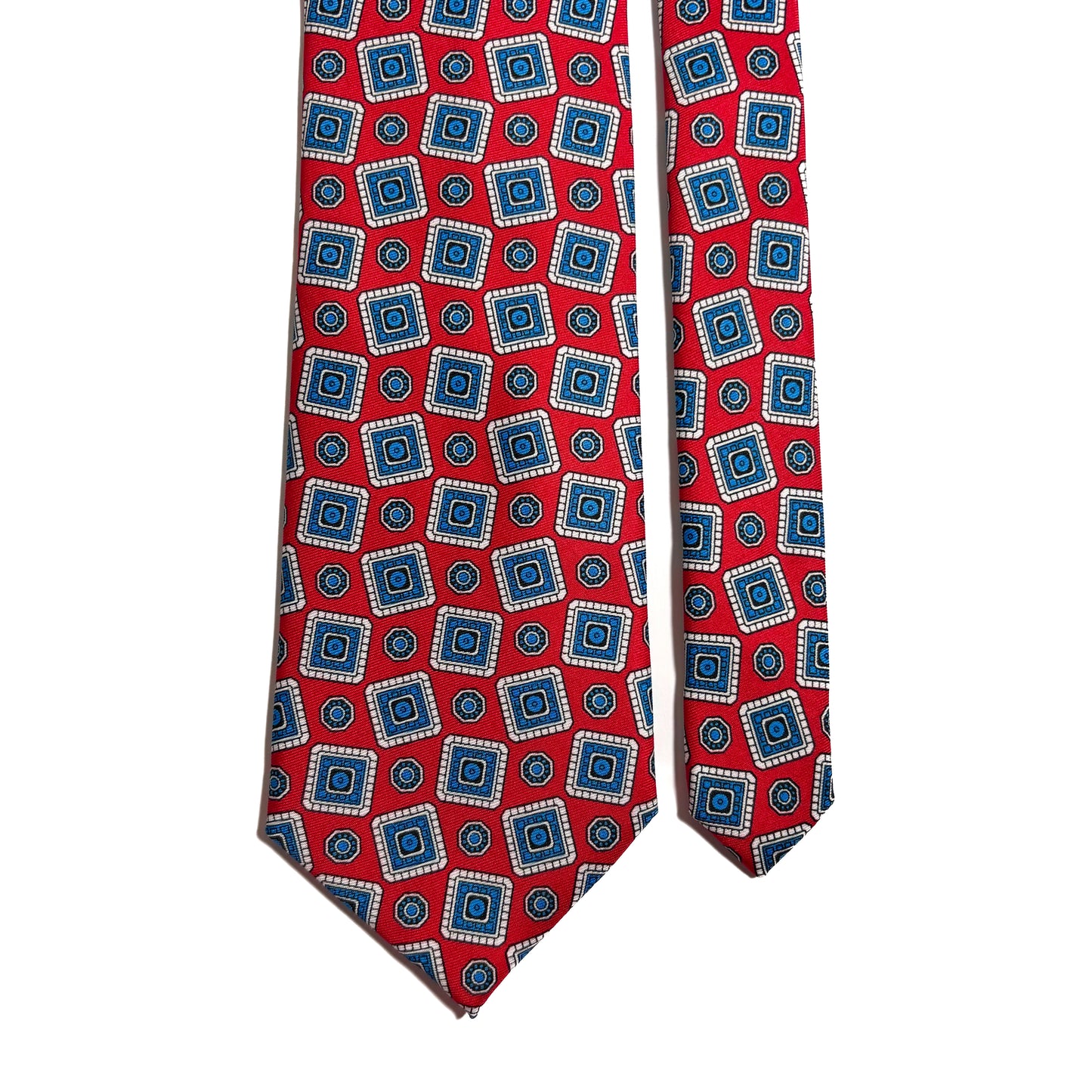 Red Falling Blocks Silk Tie