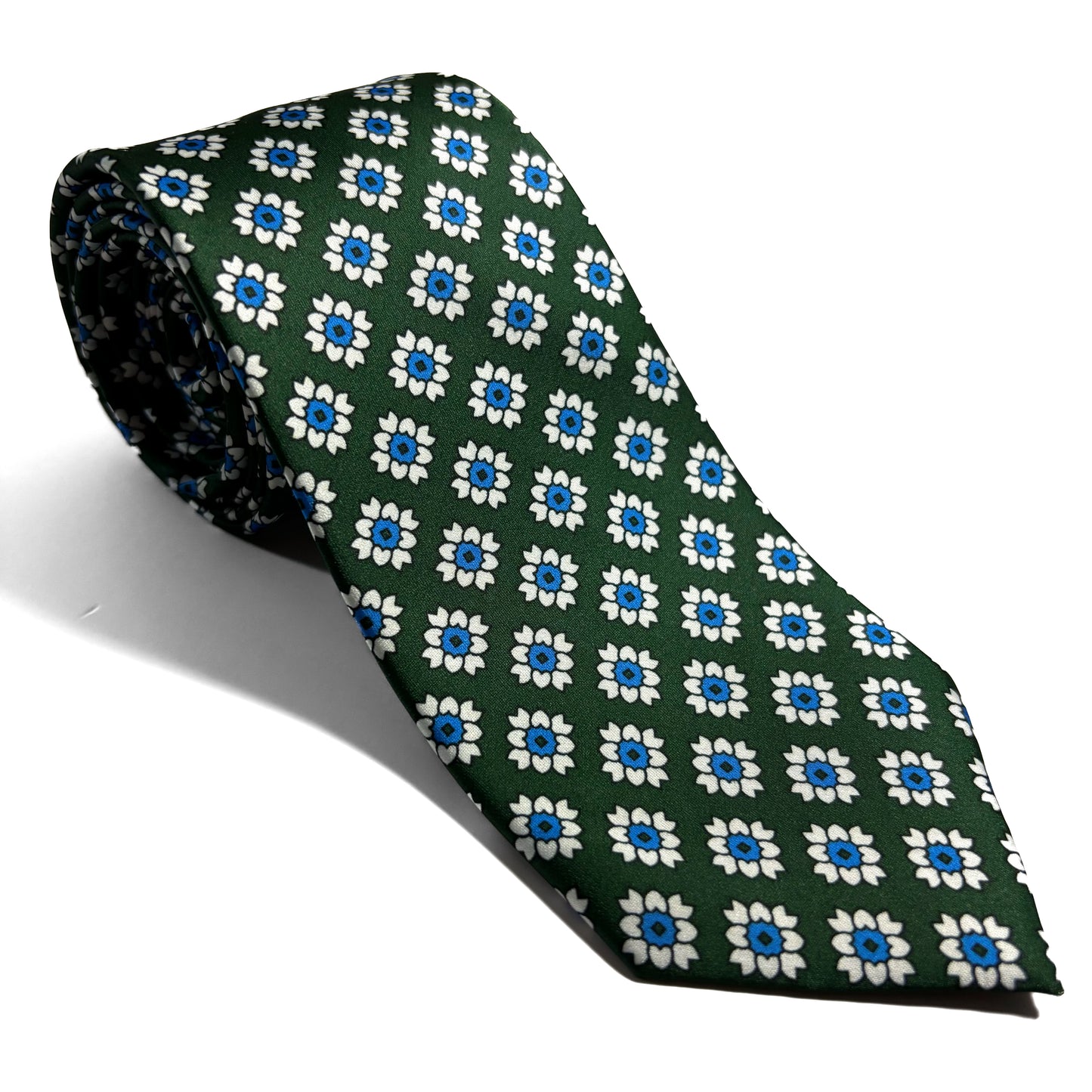 Forest Green Floral Printed Tie