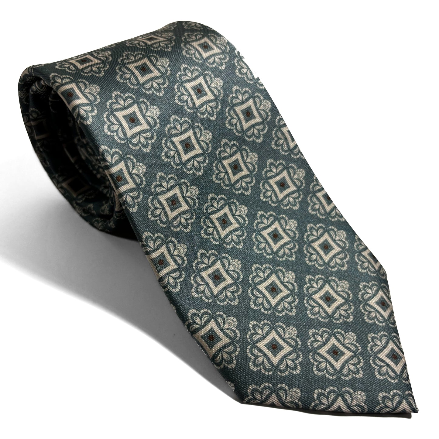 Sage Green Geometric Printed Tie