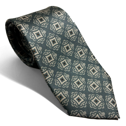 Sage Green Geometric Printed Tie