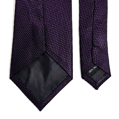 Dark Purple Silk Grenadine Tie - Handmade