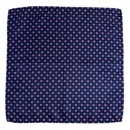 Navy Blue Floral Pocket Square