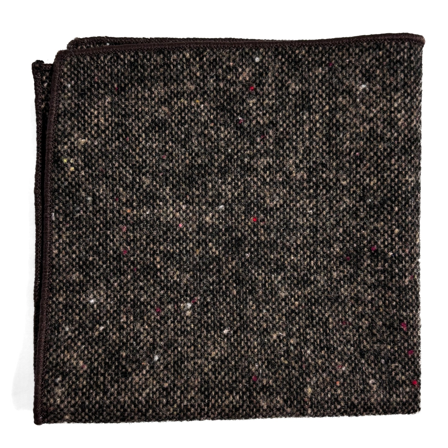 Brown Flecked Wool Pocket Square