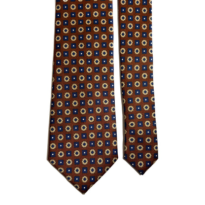 Brown Floral Printed Tie