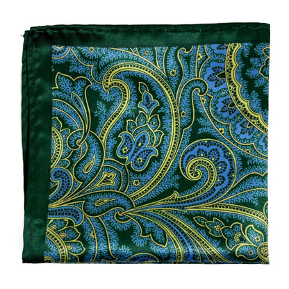 Green Paisley Pocket Square