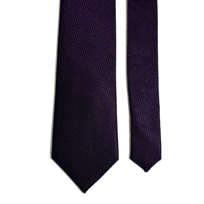 Dark Purple Silk Grenadine Tie - Handmade