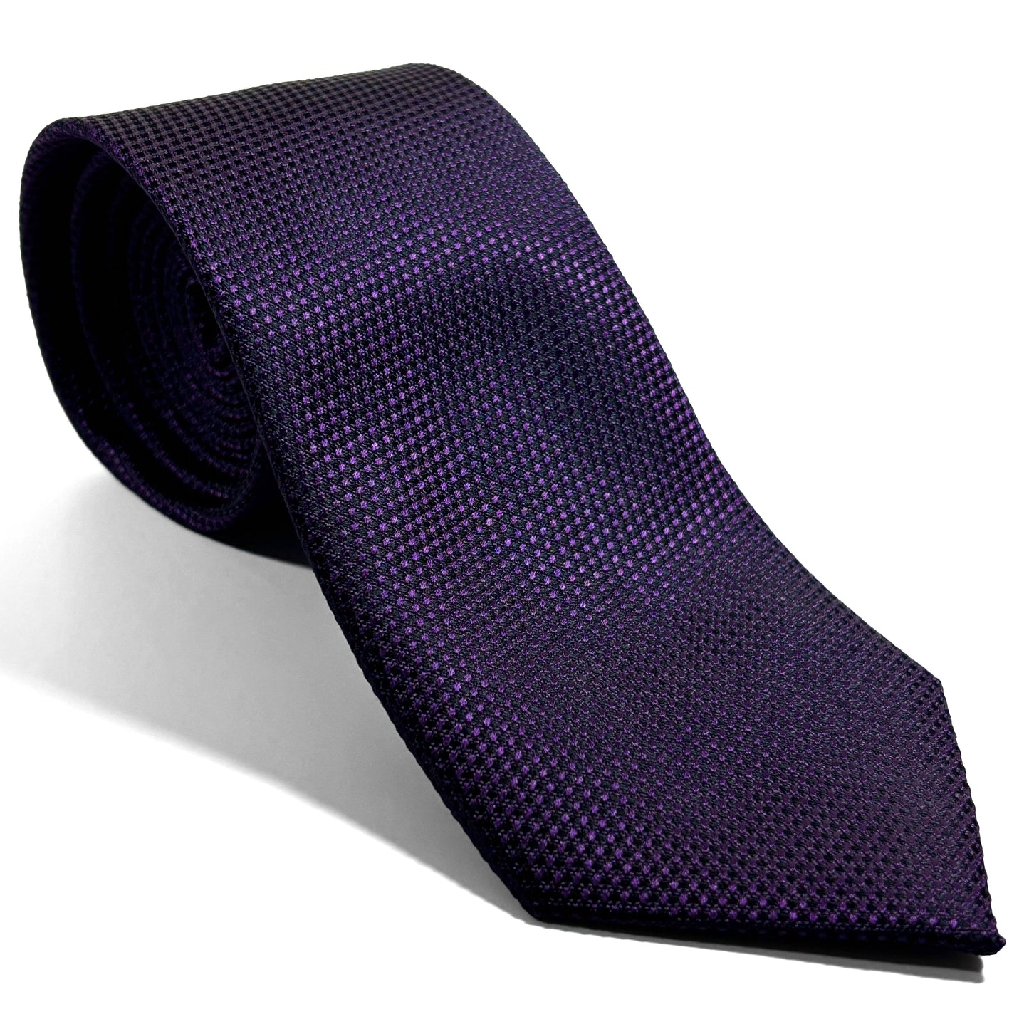 Dark Purple Silk Grenadine Tie - Handmade